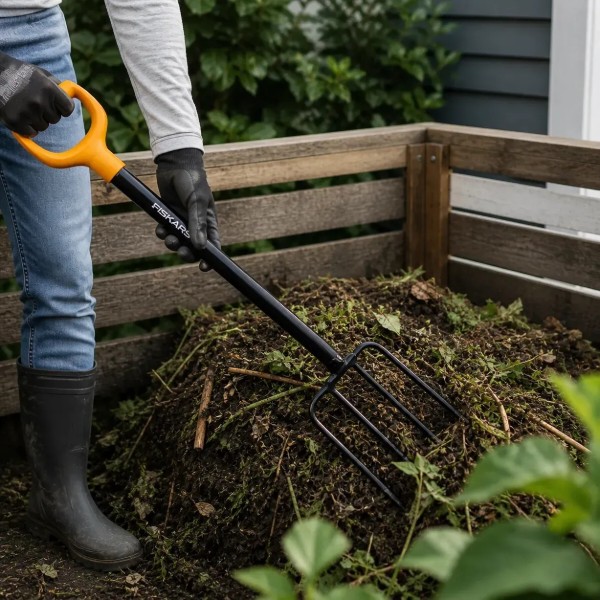 Фото - Вила Fiskars Solid для компоста (1071936)